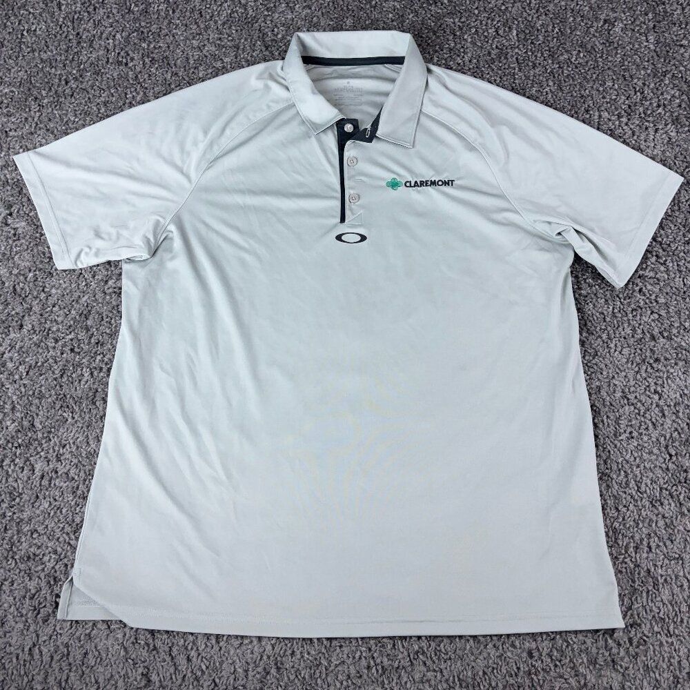 Oakley Polo Shirt Mens XL Regular Fit Coupe Standard Hydrolix Gray Short Sleeve